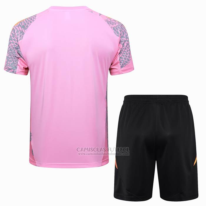 Fato de Treino Real Madrid Dragon Manga Curta 2024-2025 Rosa - Calcas Curta